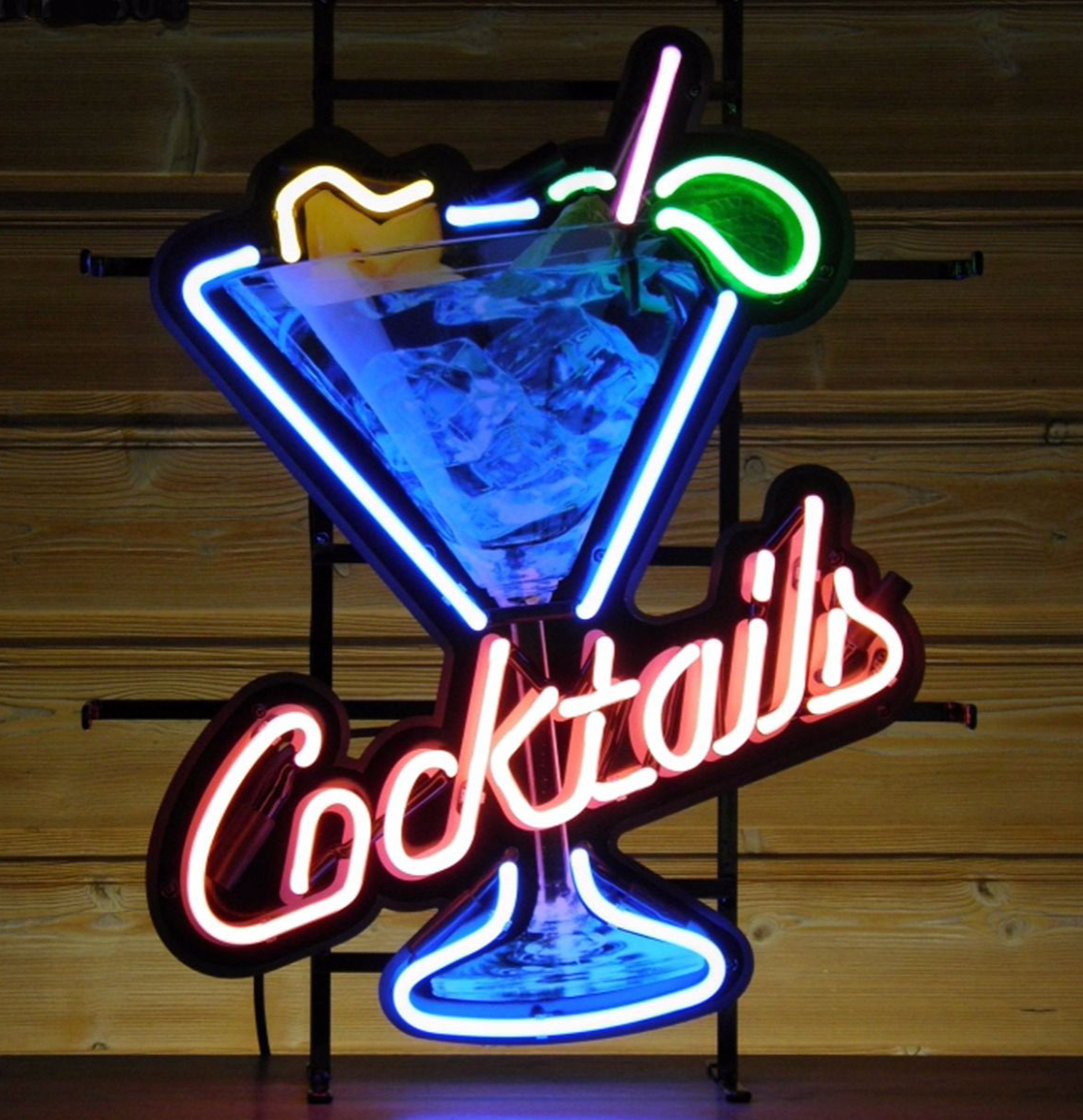 Neon Sign - Cocktails Glass 50 x 64cm