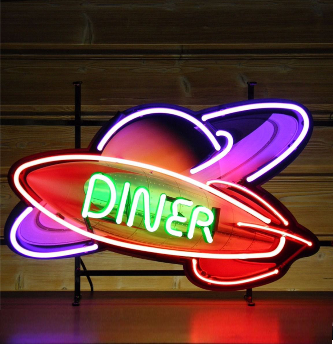 Neon Sign - Diner Rocket 70 x 45cm