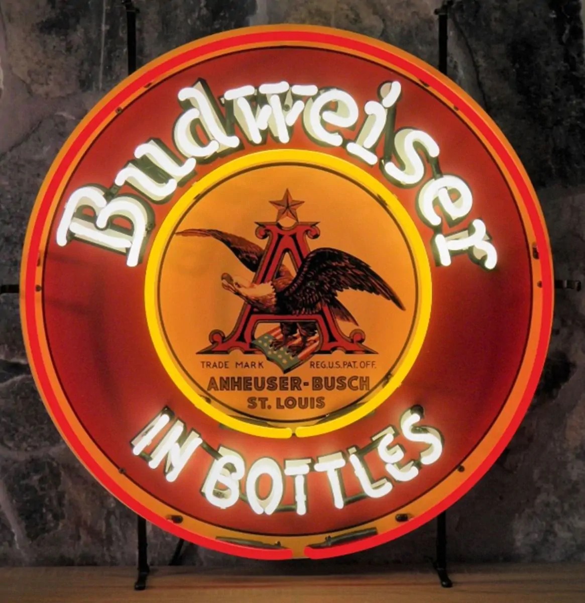 Neon Sign - Budweiser in Bottles 65 x 65cm
