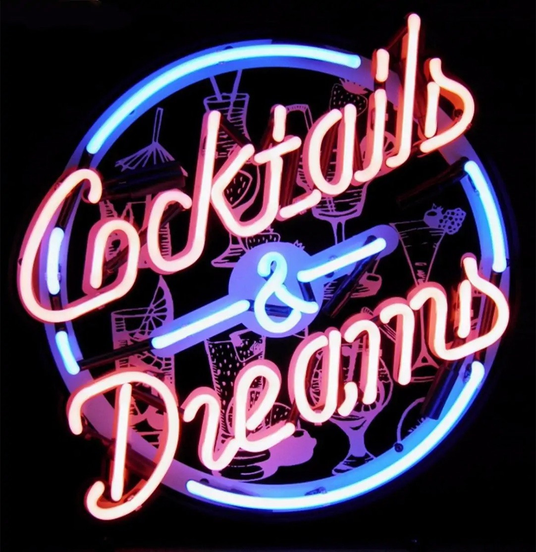 Neon Sign - Cocktails and Dreams 50 x 50cm