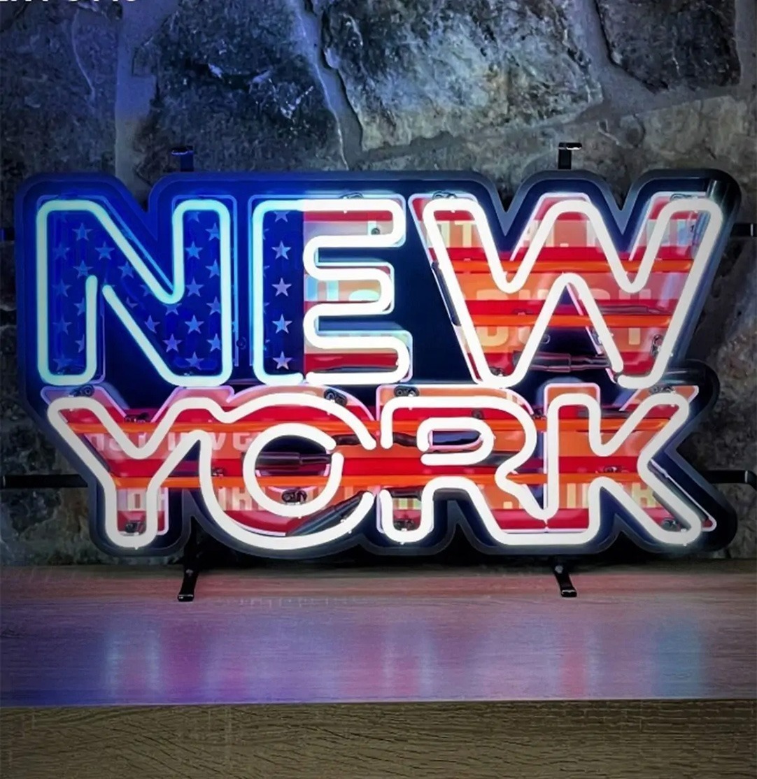 Neon Sign - New York Flag 70 x 40cm