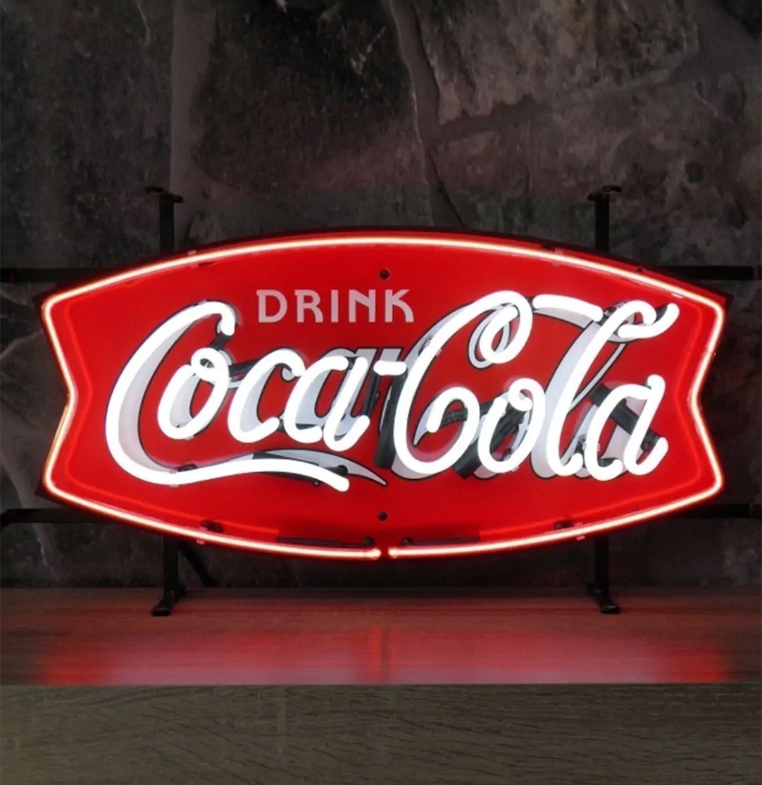 Neon Sign - Coca Cola Fishtail 62cm x 35cm