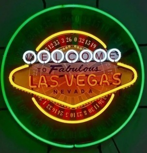 Neon Sign - Las Vegas Roulette 71cm x 58cm