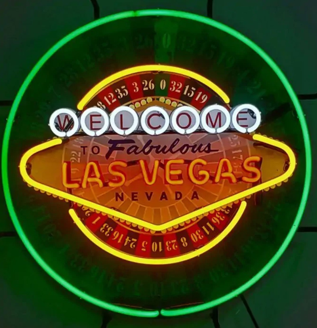 Neon Sign - Las Vegas Roulette 71cm x 58cm