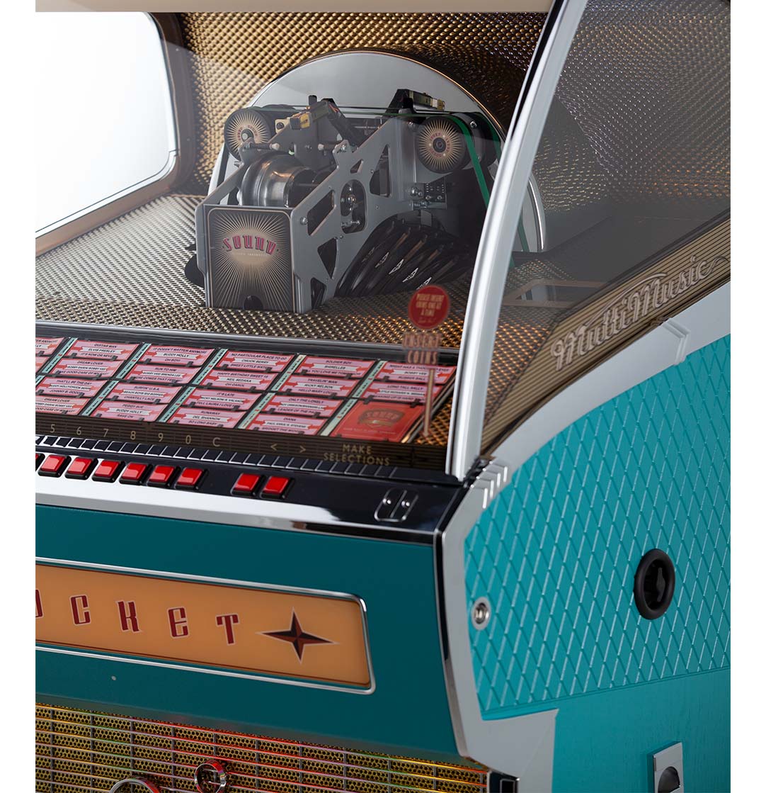 Rocket Vinyl Jukebox (Turquoise Ash) - Image 3