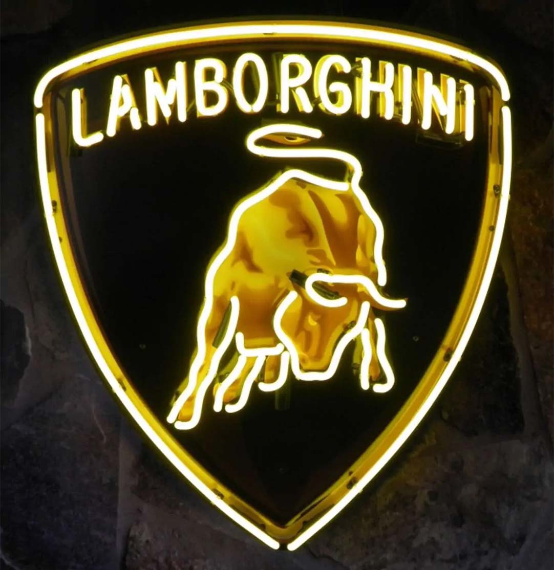Neon Sign - Lamborghini Logo 60 x 66cm