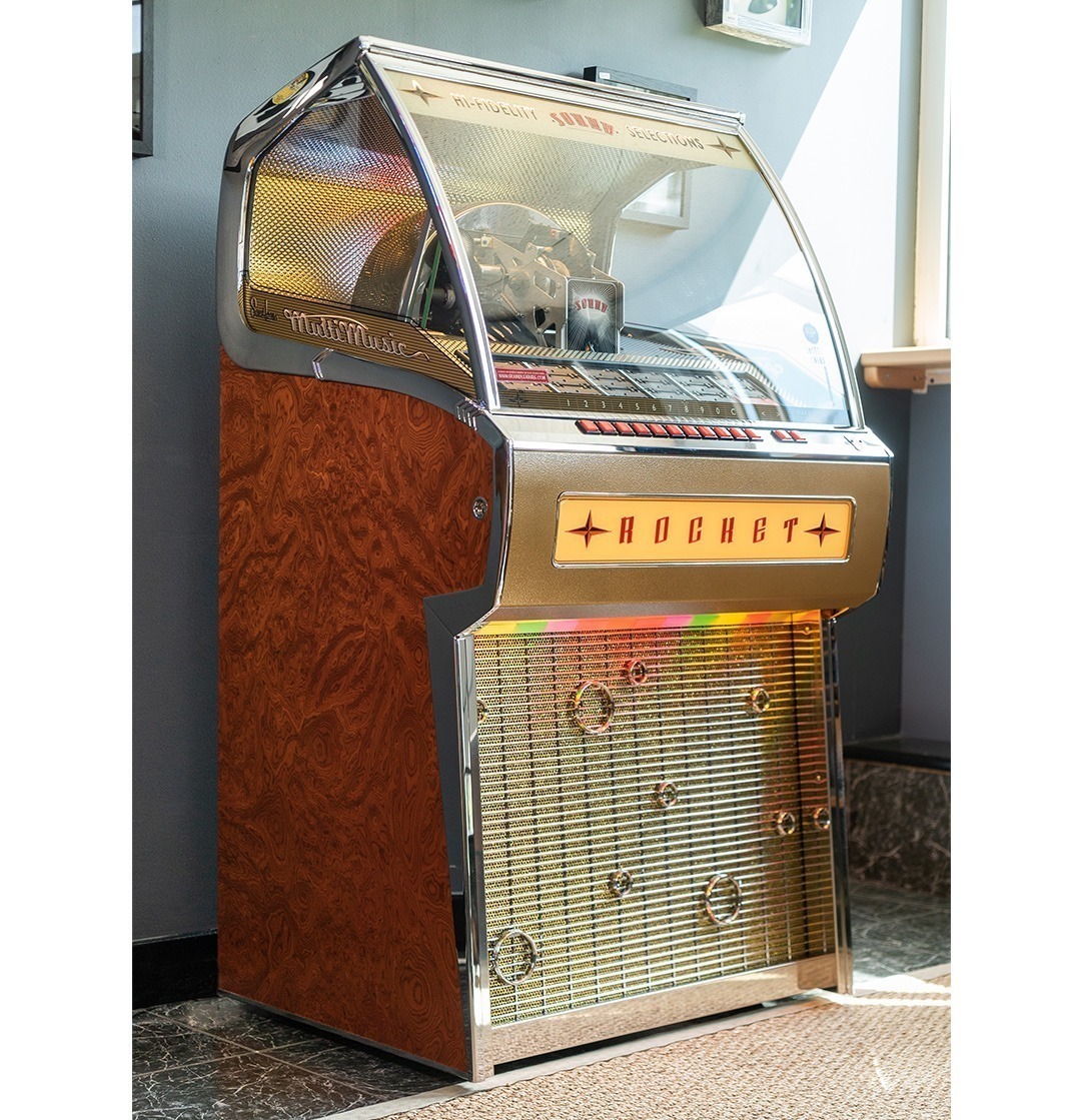 Rocket Vinyl Jukebox (walnut burr)