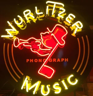 Neon Sign - Wurlitzer Jonny One Note 64 x 64cm