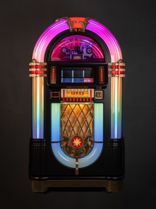 Matt Black SL45 Vinyl Jukebox with Gold Castings